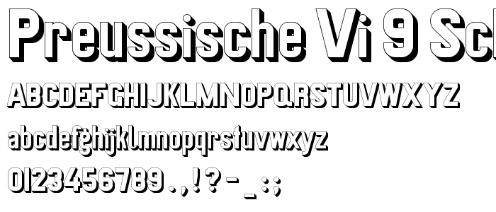 Preussische VI 9 Schatten font